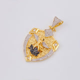 Dije Escudo San Miguel Arcangel 16.2g / 5.5cm Dos Oros Amarillo Blanco 18K