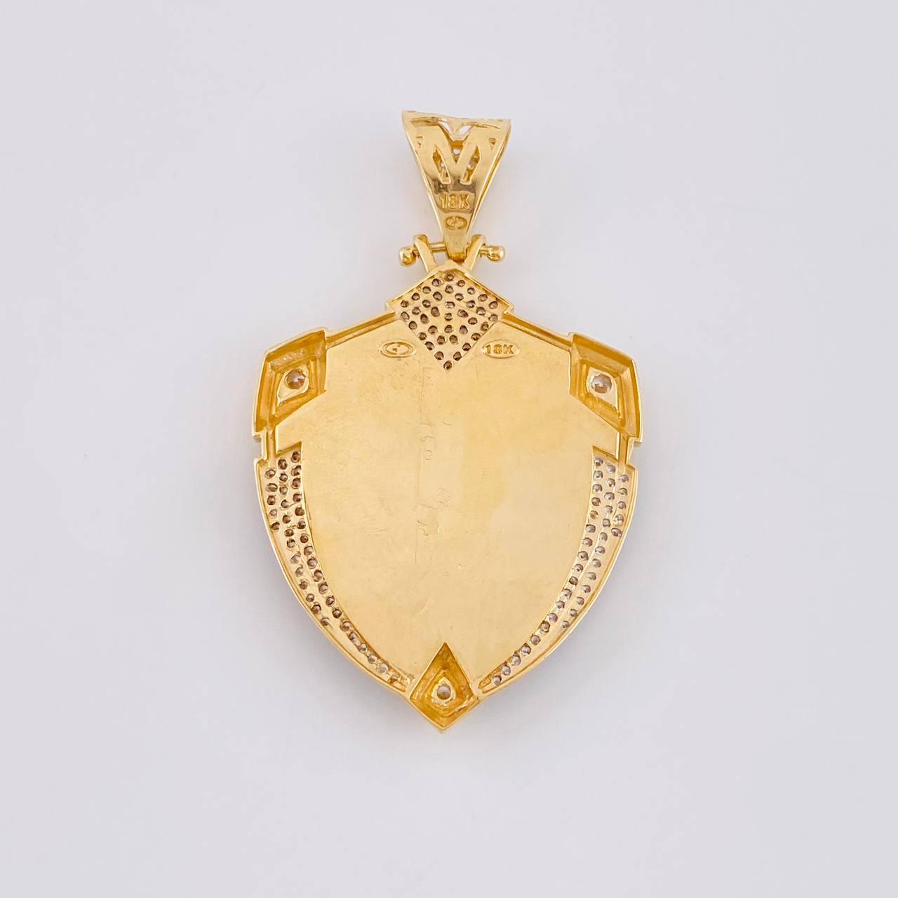 Dije Escudo San Miguel Arcangel 16.2g / 5.5cm Dos Oros Amarillo Blanco 18K