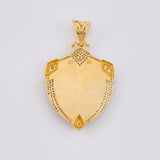 Dije Escudo San Miguel Arcangel 16.2g / 5.5cm Dos Oros Amarillo Blanco 18K