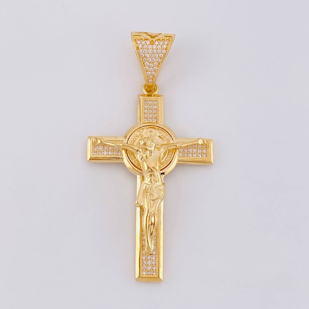 Dije Cruz Cristo San Benito 12g / 6.5cm Oro Amarillo 18K
