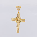 Dije Cruz Cristo San Benito 12g / 6.5cm Oro Amarillo 18K