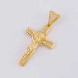 Dije Cruz Cristo San Benito 12g / 6.5cm Oro Amarillo 18K