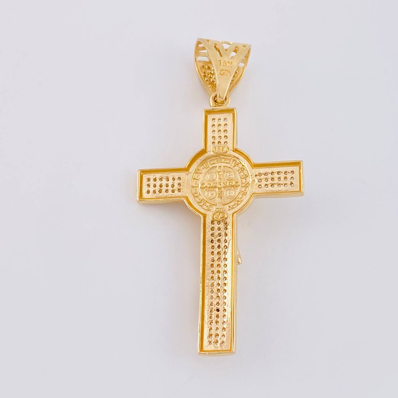 Dije Cruz Cristo San Benito 12g / 6.5cm Oro Amarillo 18K