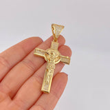 Dije Cruz Cristo San Benito 12g / 6.5cm Oro Amarillo 18K