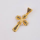 Dije Cruz Floral 6.6g / 4.7cm Dos Oros Amarillo Blanco 18K