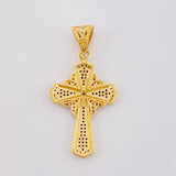 Dije Cruz Floral 6.6g / 4.7cm Dos Oros Amarillo Blanco 18K