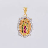 Dije Virgen de Guadalupe 7.2g / 3.7cm Dos Oros Amarillo Blanco 18K