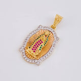 Dije Virgen de Guadalupe 7.2g / 3.7cm Dos Oros Amarillo Blanco 18K