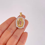 Dije Virgen de Guadalupe 7.2g / 3.7cm Dos Oros Amarillo Blanco 18K