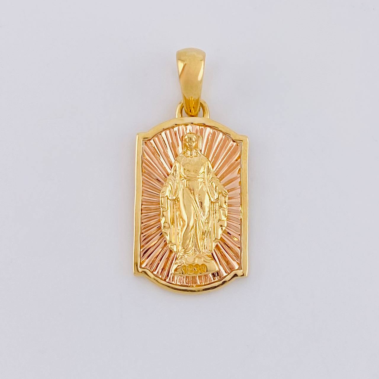 Dije Virgen de la Milagrosa 5.25g / 3.2cm Dos Oros Amarillo Rosa 18K