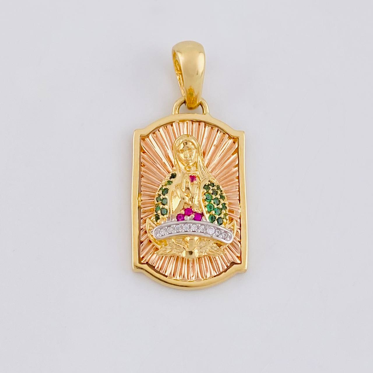 Dije Placa Virgen Guadalupe 6.3g / 3cm Tres Oros 18K