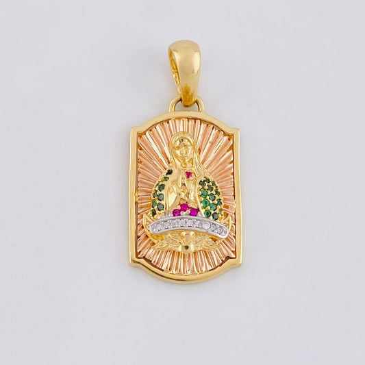 Dije Placa Virgen de Guadalupe 6.3g / 3cm Tres Oros 18K