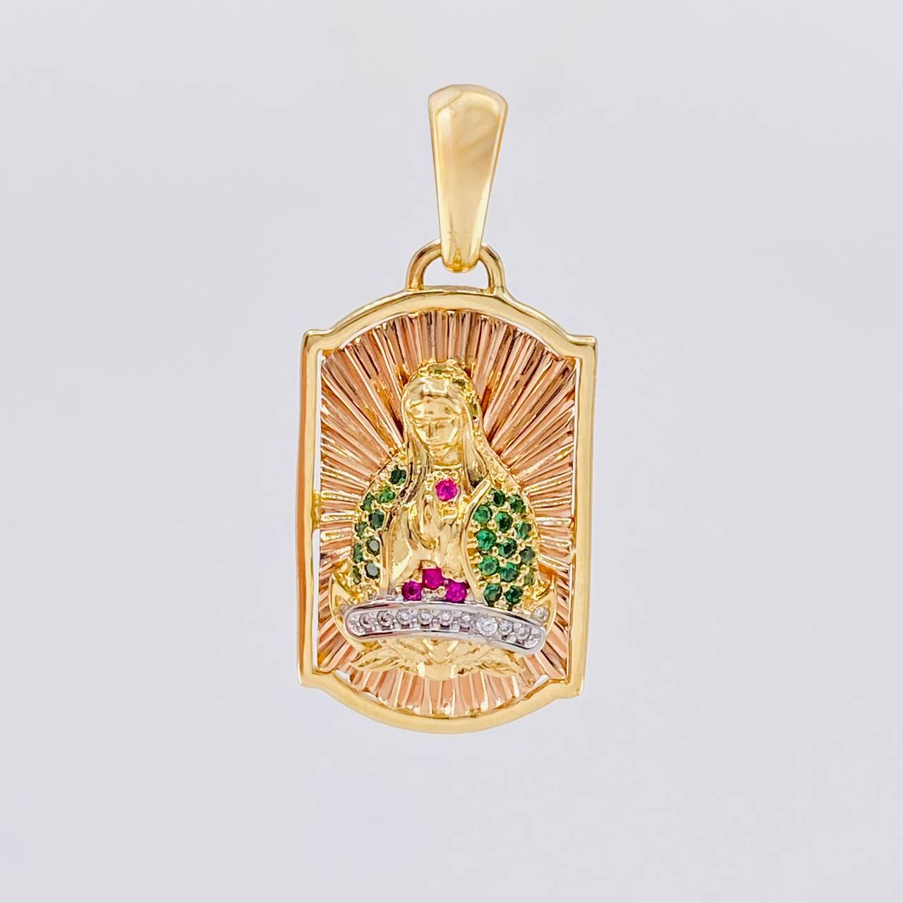 Dije Placa Virgen Guadalupe 6.3g / 3cm Tres Oros 18K