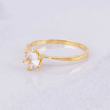 Anillo Solitario Piedra Central 1.5g / T6 3/4 Oro Amarillo 18K
