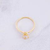 Anillo Solitario Piedra Central 1.5g / T6 3/4 Oro Amarillo 18K