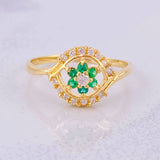 Anillo Ojo Flor 2.3g / T7 1/4 Oro Amarillo 18K