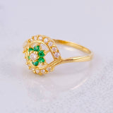 Anillo Ojo Flor 2.3g / T7 1/4 Oro Amarillo 18K