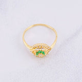 Anillo Ojo Flor 2.3g / T7 1/4 Oro Amarillo 18K