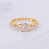 Anillo Solitario Tupido 2.75g / T7 1/2 Oro Amarillo 18K