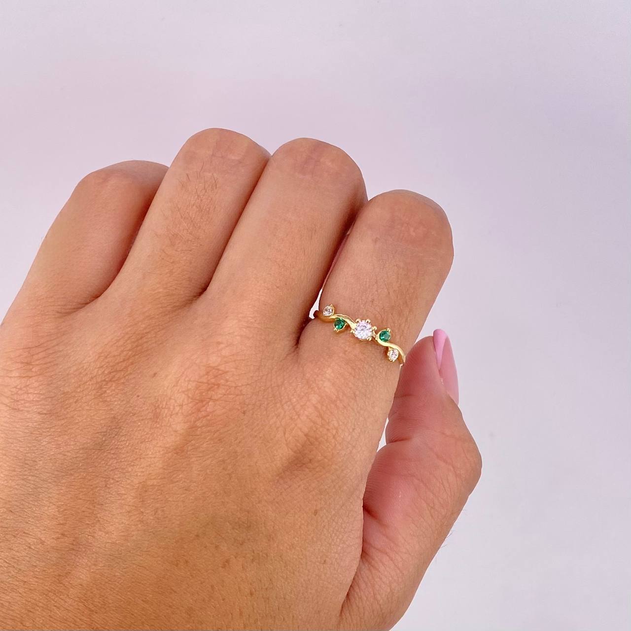 Anillo Pétalo 1.3g / T6 3/4 Oro Amarillo 18K