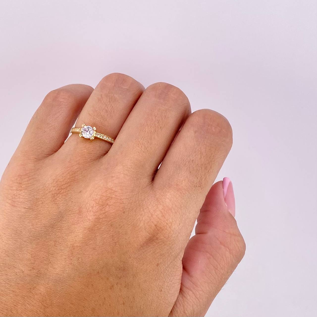 Anillo Solitario 1.95g / T5 3/4 Oro Amarillo 18K