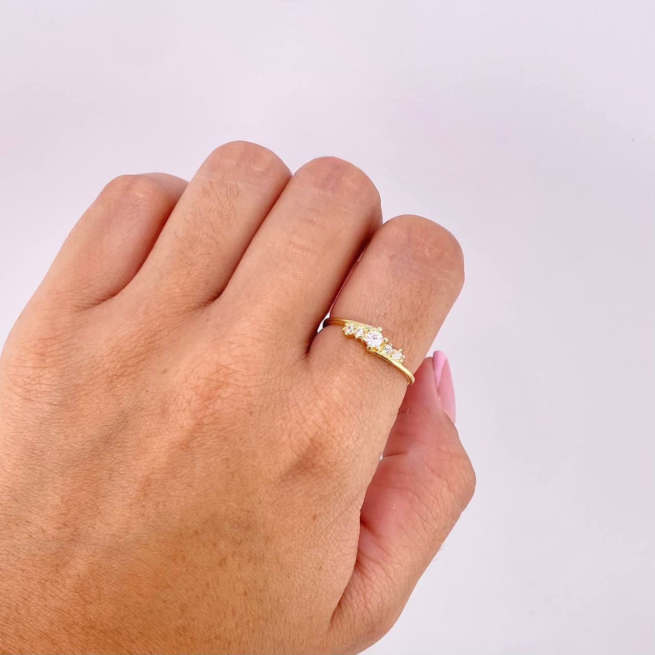 Anillo Trio Deluxe 1.5g / T7 3/4 Oro Amarillo 18K