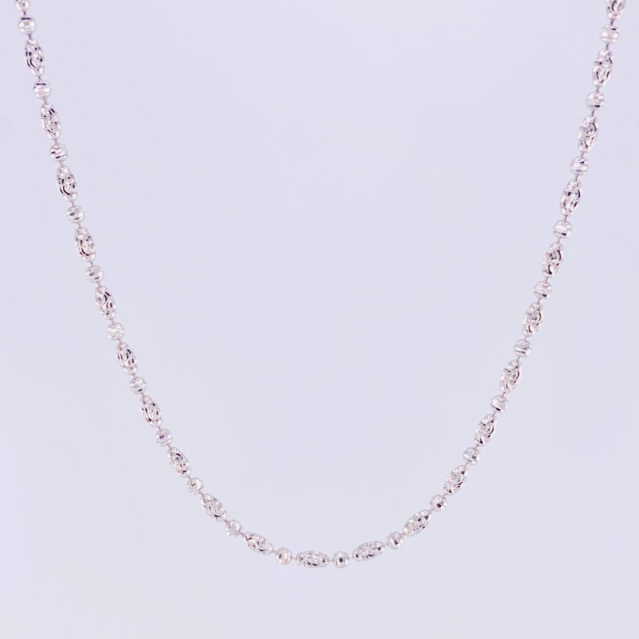 Cadena Morse Diamantada 6.3g / 45cm / 2mm Oro Blanco 18K