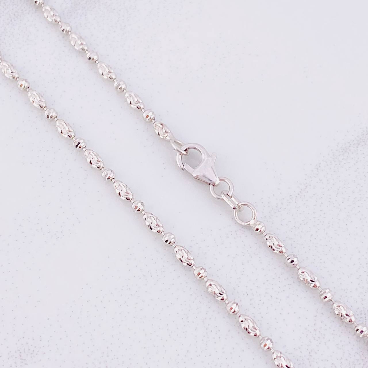 Cadena Morse Diamantada 6.25g / 45cm / 2mm Oro Blanco 18K