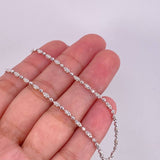 Cadena Morse Diamantada 6.25g / 45cm / 2mm Oro Blanco 18K