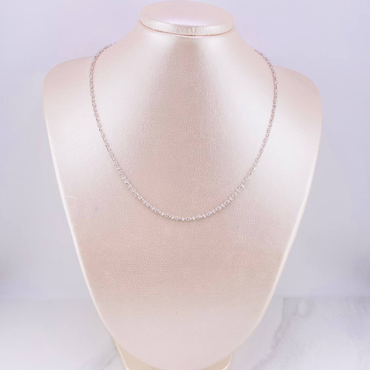 Cadena Morse Diamantada 6.25g / 45cm / 2mm Oro Blanco 18K