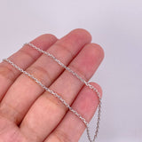 Cadena Aro Seguido 3.65g / 45cm / 1.5mm Oro Blanco 18K