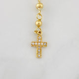 Rosario Virgen Milagrosa Cruz 7.4g / 45cm / 3mm-4mm Oro Amarillo 18K