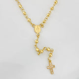 Rosario Virgen Milagrosa Cruz 7.4g / 45cm / 3mm-4mm Oro Amarillo 18K