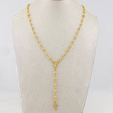 Rosario Virgen Milagrosa Cruz 7.4g / 45cm / 3mm-4mm Oro Amarillo 18K