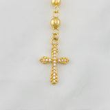 Rosario Virgen Milagrosa Cruz 10.85g / 50cm / 4mm-5m Oro Amarillo 18K