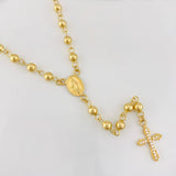 Rosario Virgen Milagrosa Cruz 10.85g / 50cm / 4mm-5m Oro Amarillo 18K