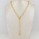 Rosario Virgen Milagrosa Cruz 10.85g / 50cm / 4mm-5m Oro Amarillo 18K