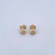 Topos Buho 1.65gr / Circones Blancos Oro Amarillo 18K &