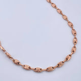 Cadena Rustica 9.15gr / 58cm / 3.7mm Eslabon Lineas Oro Rosa 18K $