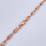 Cadena Rustica 9.15gr / 58cm / 3.7mm Eslabon Lineas Oro Rosa 18K $