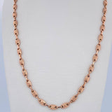 Cadena Rustica 9.15gr / 58cm / 3.7mm Eslabon Lineas Oro Rosa 18K $