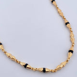 Cadena Rustica Dubai 12.3gr / 61.7cm / 3.9mm Cauchos Negros Oro Amarillo 18K $