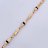 Pulso Rustico Duabi 4.7gr / 21.1cm / 4mm Cauchos Negros Oro Amarillo 18K $