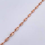 Pulso Rustico 3.05gr / 18.8cm / 3.8mm Eslabon Lineas Oro Rosa 18K $
