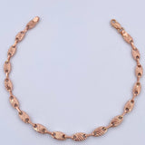 Pulso Rustico 3.05gr / 18.8cm / 3.8mm Eslabon Lineas Oro Rosa 18K $