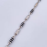 Pulso Rustico Flechas 5gr / 20.3cm / 4.1mm Cauchos Negros Oro Blanco 18K $