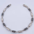 Pulso Rustico Flechas 5gr / 20.3cm / 4.1mm Cauchos Negros Oro Blanco 18K $