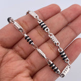 Pulso Rustico Flechas 5gr / 20.3cm / 4.1mm Cauchos Negros Oro Blanco 18K $
