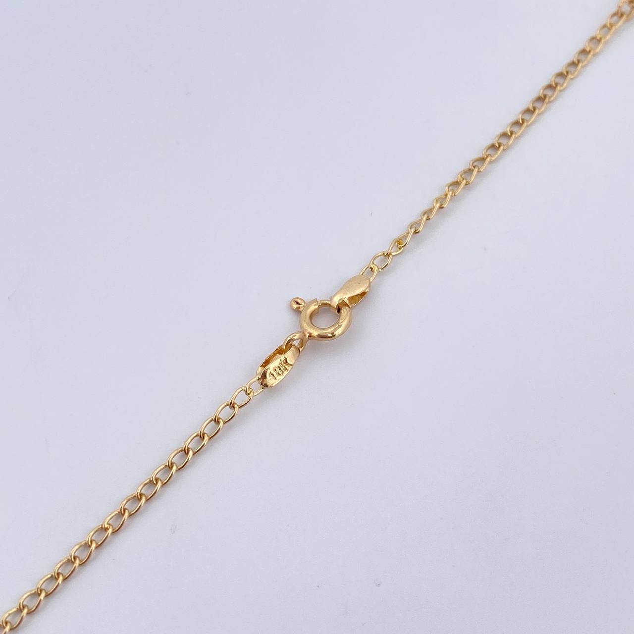 Cadena Espiga Trebol 6.95gr / 51.2cm / 1.2mm Electroestatico Negro Oro Amarillo 18K &