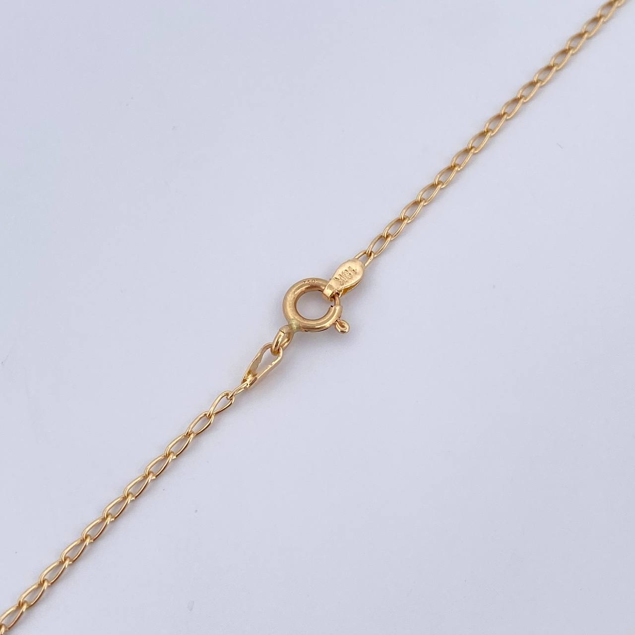 Cadena Espiga Trebol 4.25gr / 46.1cm / 1.1mm Electroestatico Negro Oro Amarillo 18K &